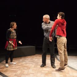 Joey Teti, Franchesca Piccioni, and Seth Reichgott in <em>Love, Lies and Taxidermy</em>. Photo: Plate 3 Photography